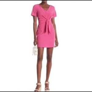 Everly Hot Pink Front Tie Dress Small